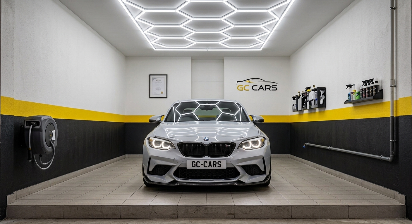 Frisch aufbereiteter BMW M2 in der GC-Cars Aufbereitungshalle